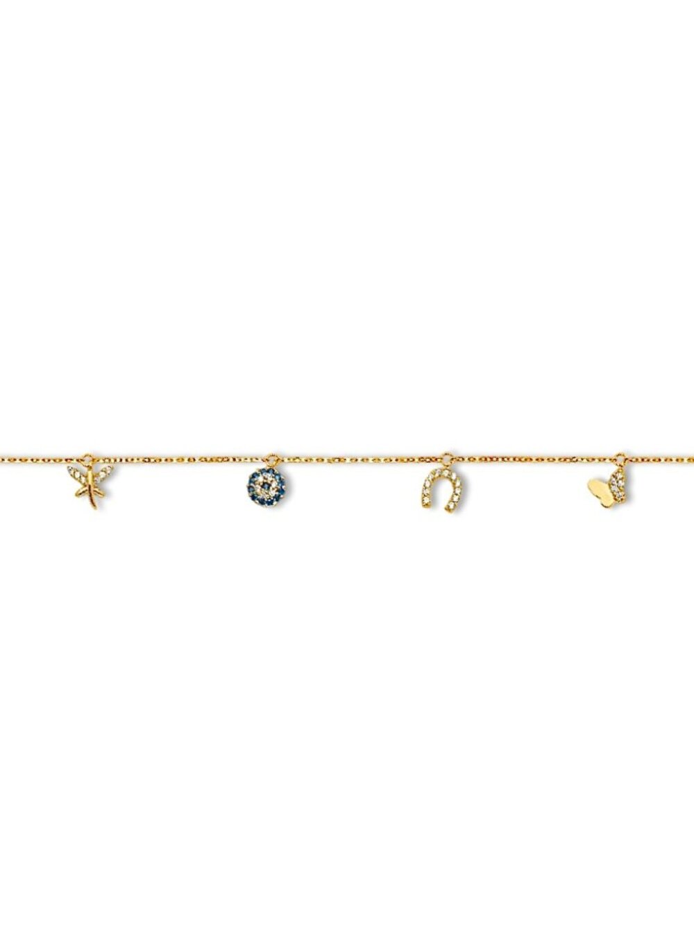 14K Yellow Gold Dangling CZ Light Bracelet